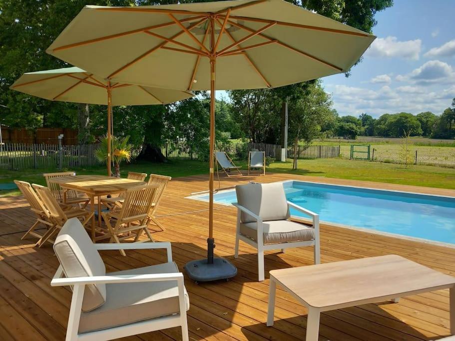 Maison Neuve Avec Piscine Chauffee, 4 Kms De Contis Plage Saint-Julien-en-Born Kültér fotó